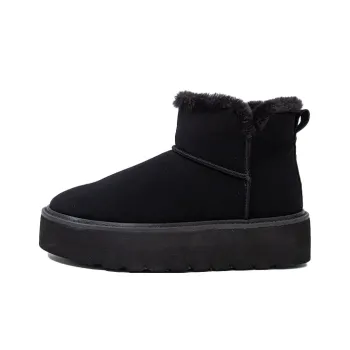 BESTFEEL Snow Boots Women's Black/Light Brown