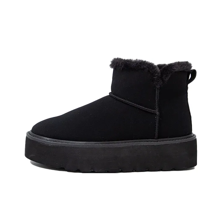 BESTFEEL Snow Boots Women's Black/Light Brown-0