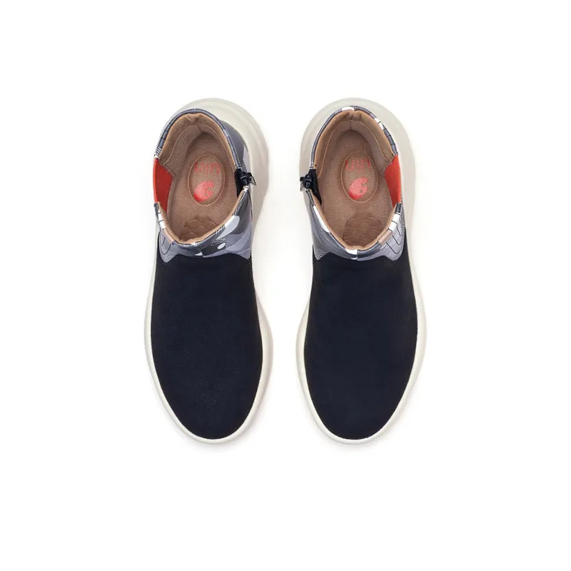 U.IN Painted Travel Shoes-Si Chuan 4 Artistic Collection Chelsea Boots Women's-9