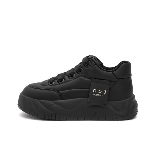 JOSINY Trendy Fashion Comfortable Versatile Puffy shoes had Low Top Casual shoes had Women's Black
