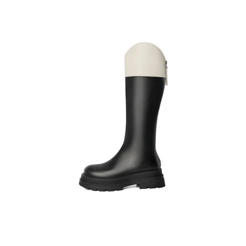 BELLE Knee-high Boots 5cm Women's Khaki Black-0