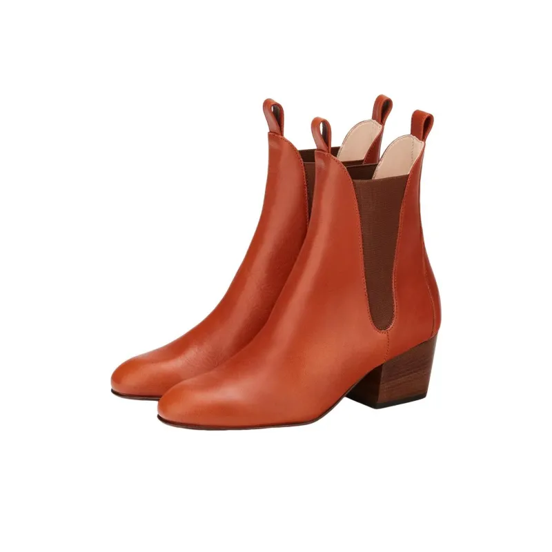 AGL Short Chelsea Boots 13cm Women's Red-2