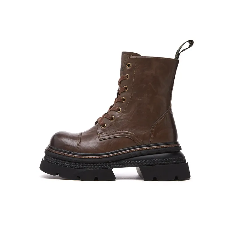 LONSDALE Knee High Martin Boot Women's Brown-2