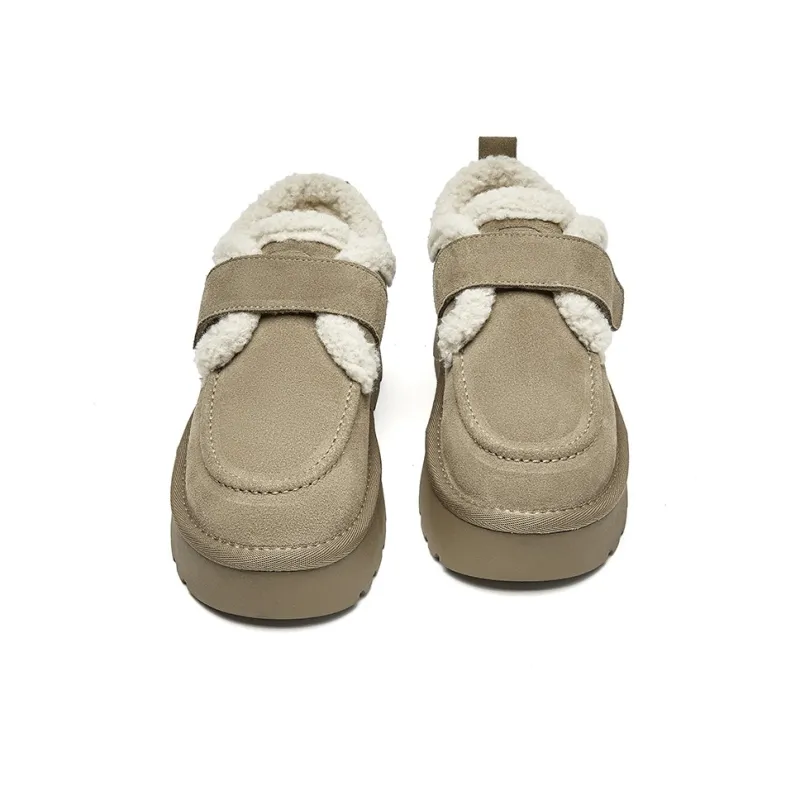 Feiyue Slip-Resistant Warm Ankle-Length Snow Boots Women's Tan-2