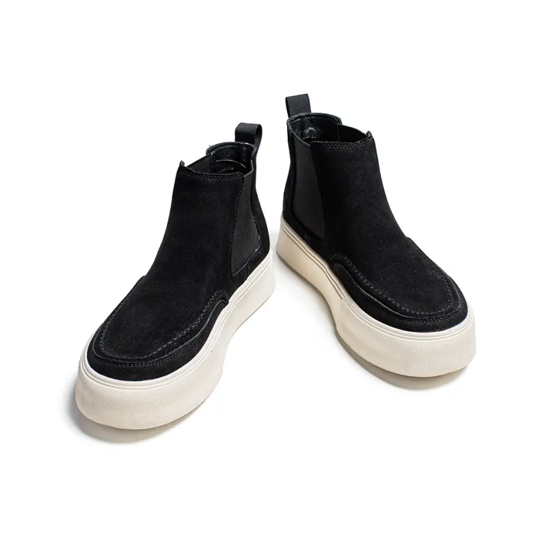 WEISHIBANGWEI Short Chelsea Boots Medium Heel Men's-40