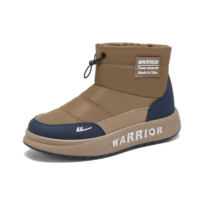 Warrior Warm And Wear Resistant Short Snow Boots Men's Khaki Blue-2