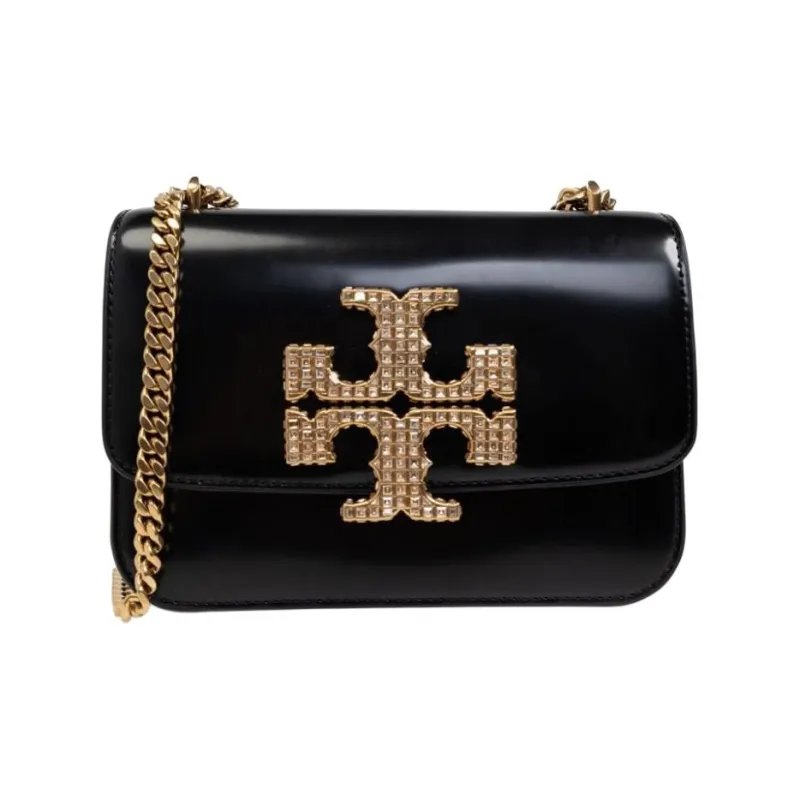 TORY BURCH Eleanor Calfskin Crossbody Bag, Shoulder Bag Women's Black-0