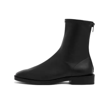 CHARLES&KEITH Ankle Boots Women's Black/Black Textured/Ecru/Camel