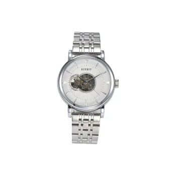 KUERST Automatic Mechanical Movement Steel Strap Watch Men's Watches Cut Out Dial