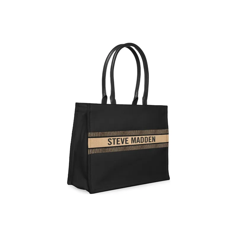 STEVE MADDEN Fabric Tote Bag Shopping Bag Handbag Women's Black-2