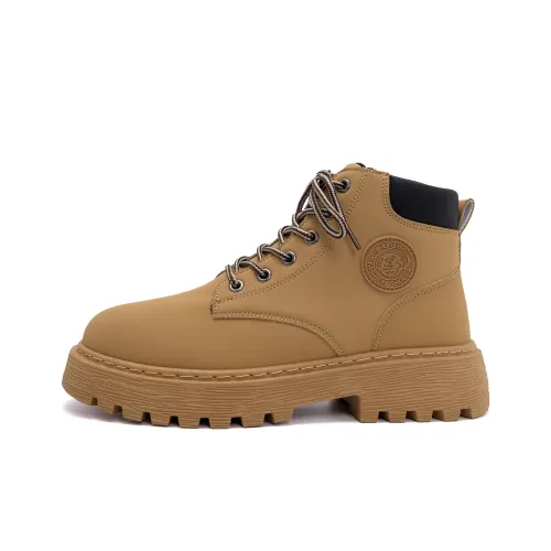 HUANQIU Short Martin Boot 3CM Men's Camel
