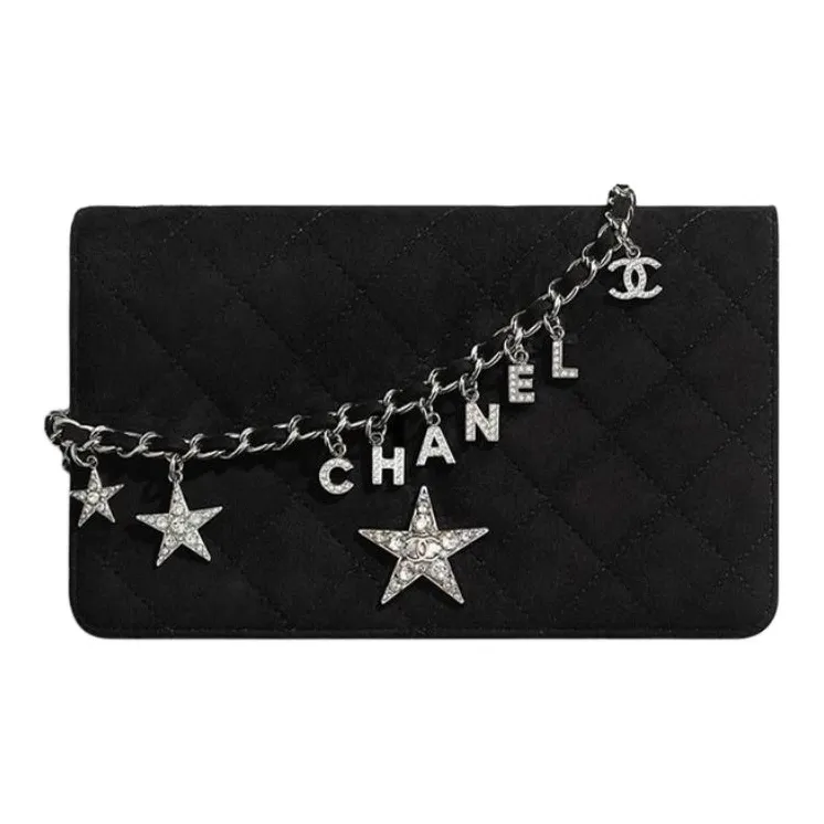 CHANEL Suede Shoulder Bag, Crossbody Bag, Handbag Women's Black-0