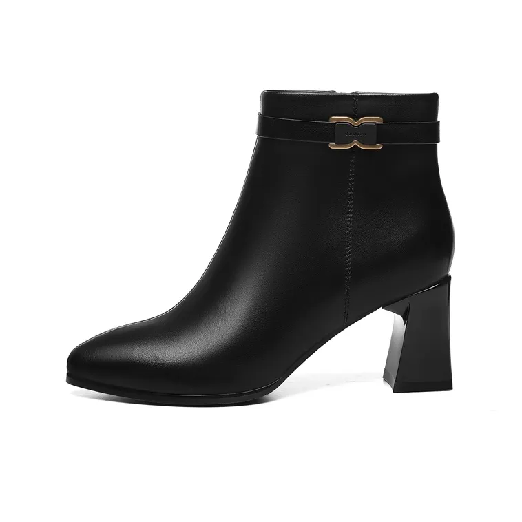 Golden Silk Rabbit Ankle Boots Women's-0