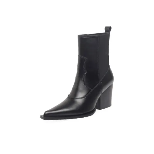 FLOWERSKAM Short Chelsea Boots heeled High Heel Women's