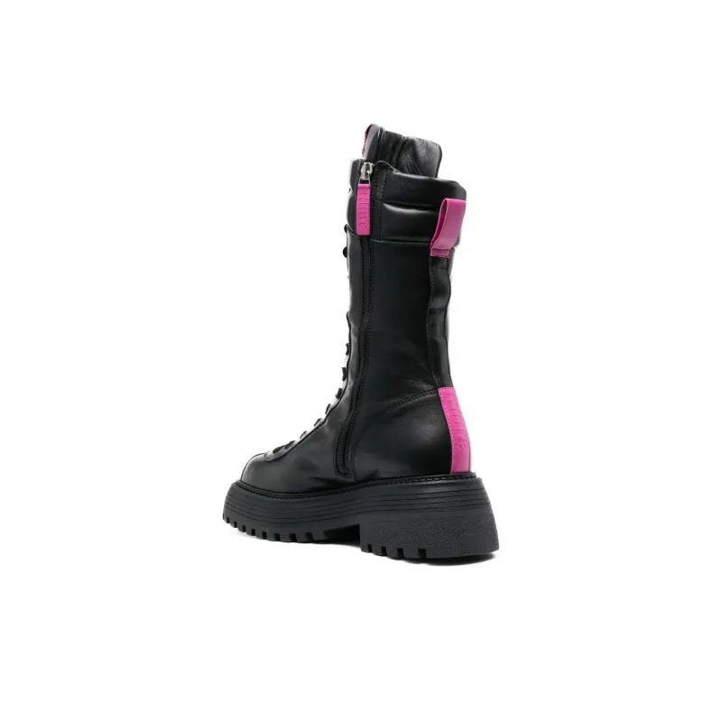 3Juin Logo-patch Leather Boots-3