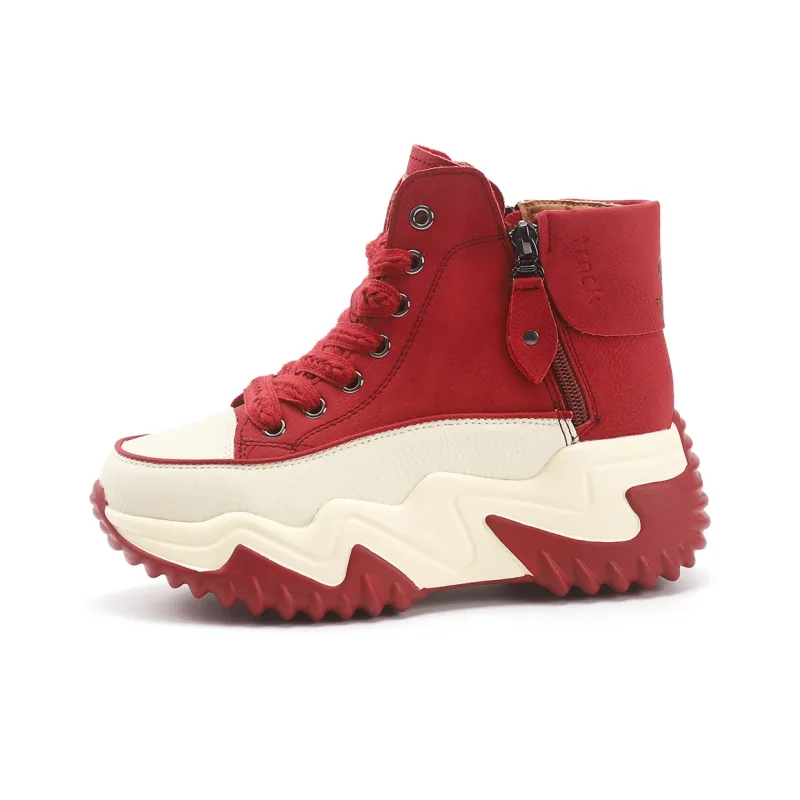 TOM TAILOR Black White Chifeng High Top Boots Thermal Abrasion Resistant Height Increasing Short Snow Boots Women's-36