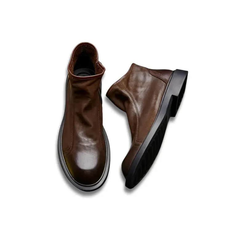 LEYGMENLG Ankle Boots Men Black/Coffee/Yellow Brown/Silver-18