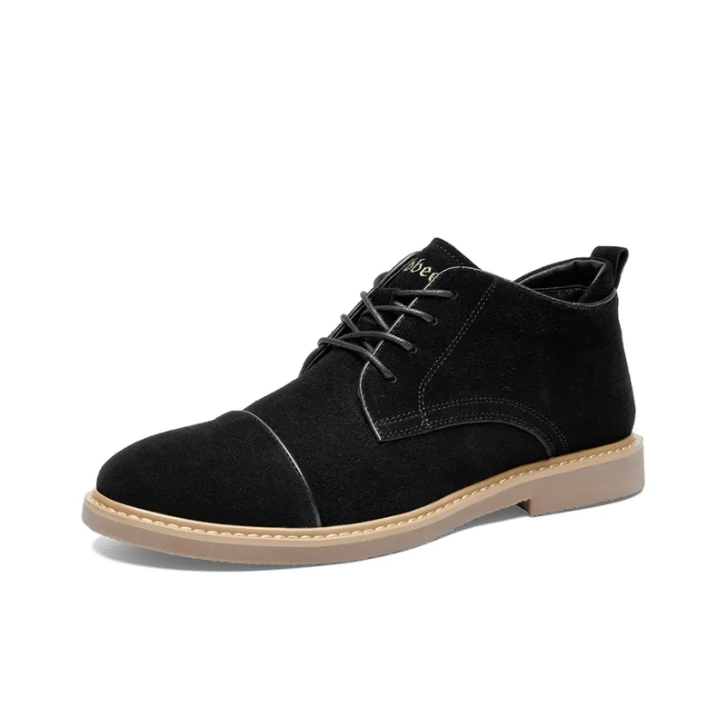 Cabbeen Minimalist Style Fashion Versatile Niche Ankle Boots Men's Black Romantic Confessions-1