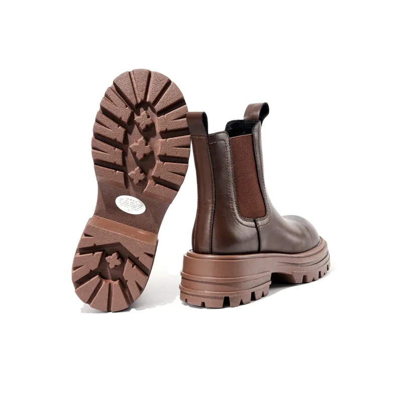 EBLAN Short Chelsea Boots Women's Brown-2