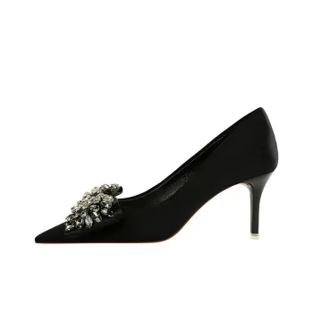 QITUMAUL Slim Heel High Heels Women's Black