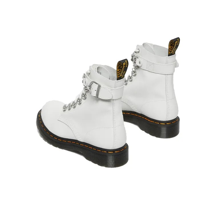 Dr.Martens 1460 Pascal Chain Leather Lace Up Boot 'White' Women's-2