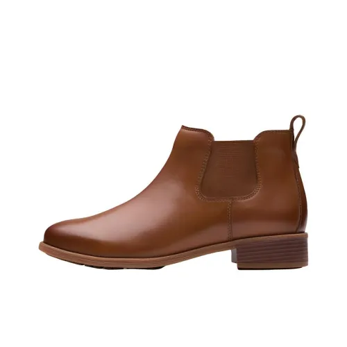 Clarks Short Chelsea Boots Women's Brown