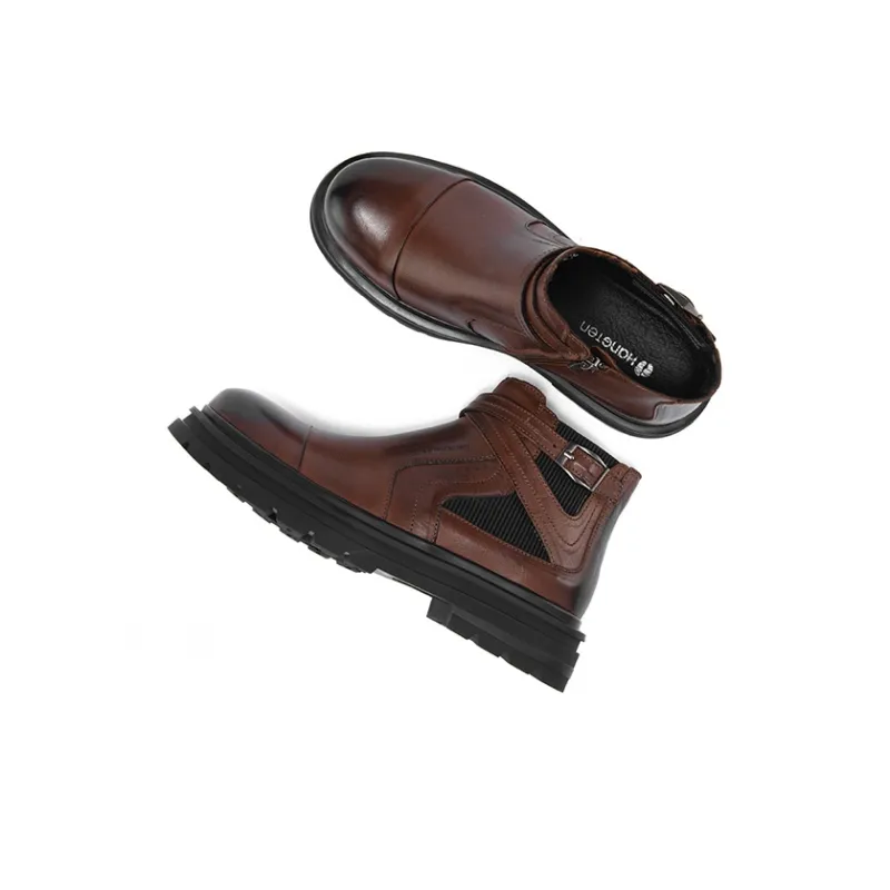 HANG TEN Ankle Boots Men Sub Sauce Black/Cambridge Brown/-12