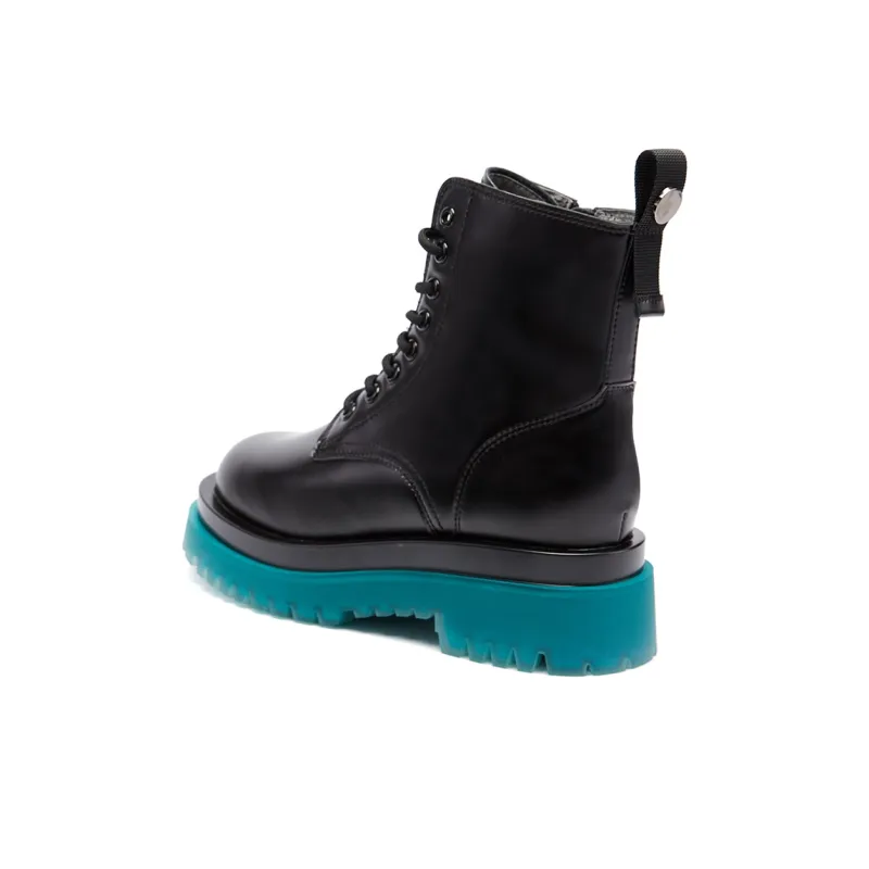 SMILEY Martin Boots Women's Black Green-4