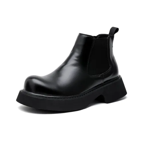 WEISHIBANGWEI Short Chelsea Today Medium Heel Men's Black