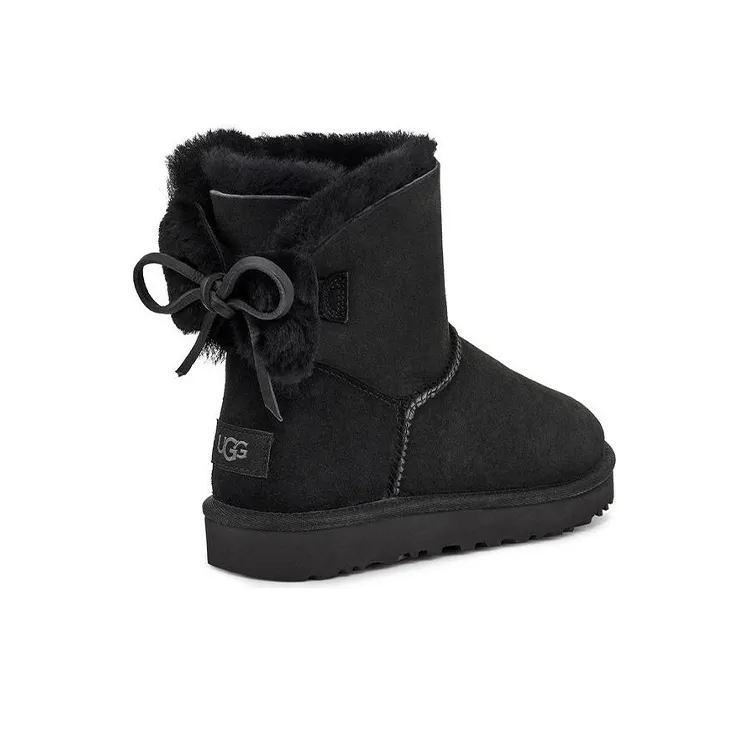 UGG Classic Dudble Bow Mini Snow Boots Black Women's-3