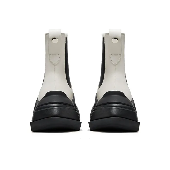 CHERYKALLY 12cm Ankle Boots 6cm Women's White Black-2
