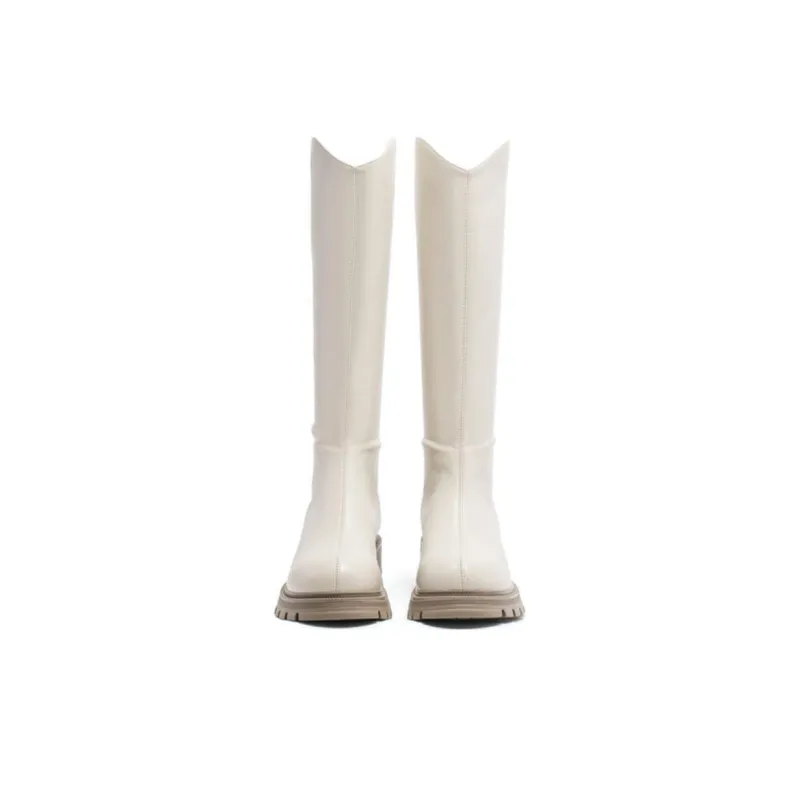 DUSTO Knee high Boots Women's Black/Beige/Coffee-9