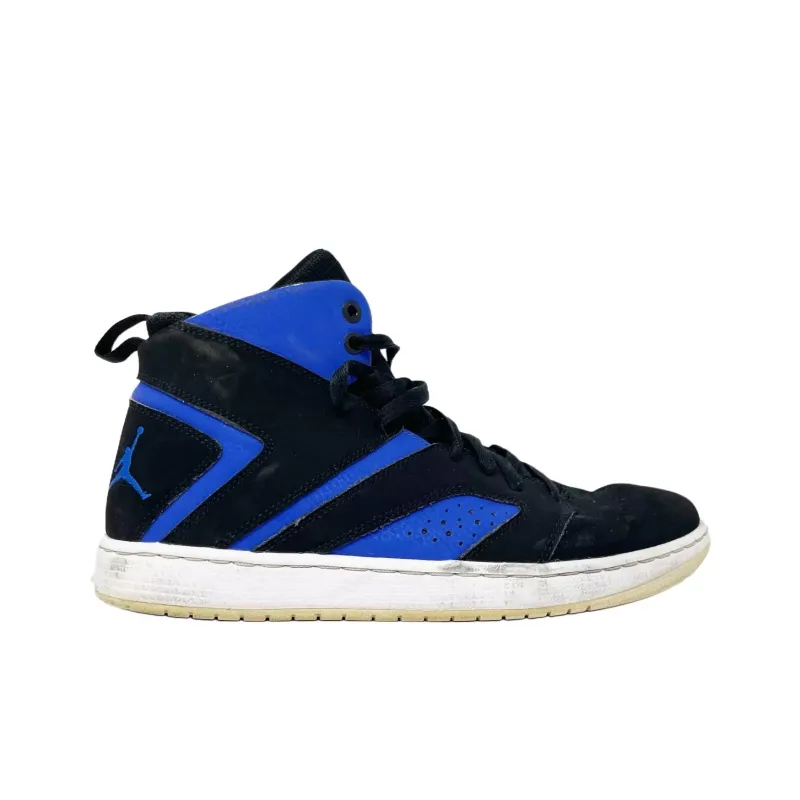 Jordan Flight Legend Anti-Slip Wear-Resistant Mid-Top Basketball Shoes Men's Black Blue-1