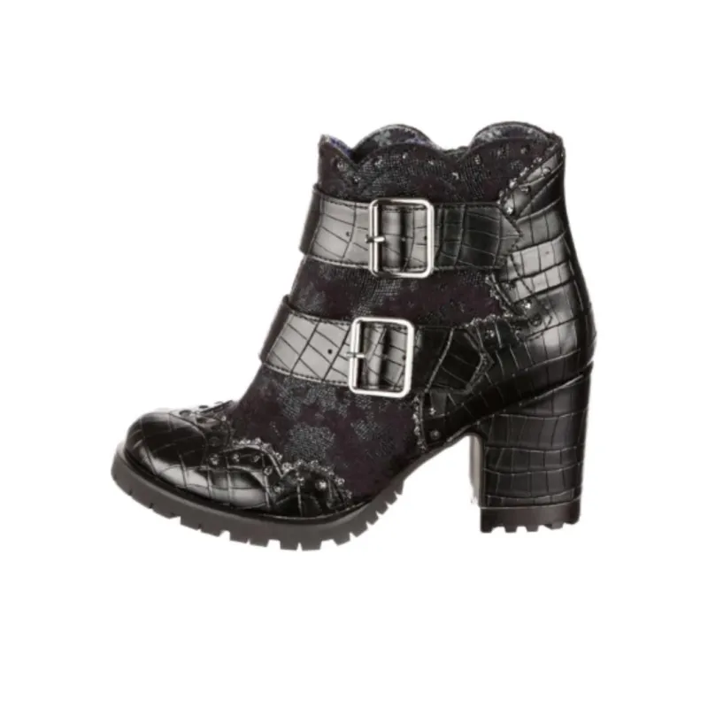 IRREGULAR CHOICE Buckle Babe Ankle Boots 7.6cm Women's Black-0