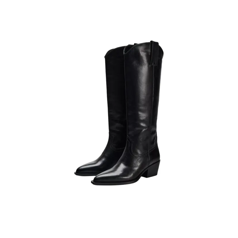 ZARA Knee high Boots 5cm Women's Black-1