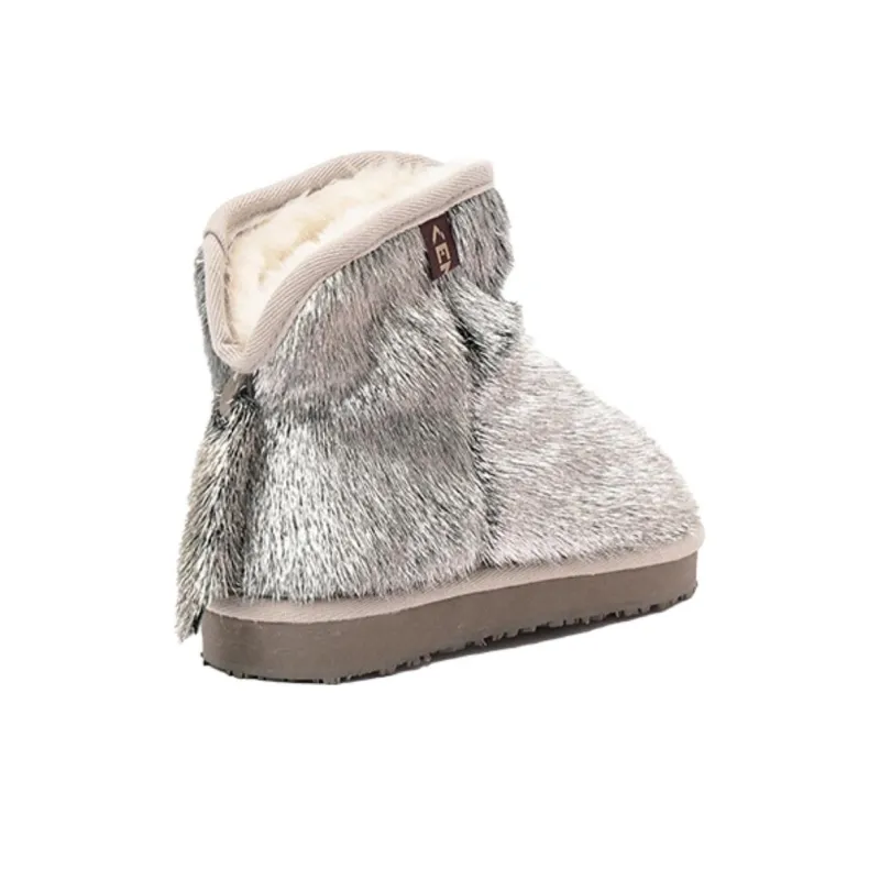 K.D.KENAZ Red Eye Plated Silver Warm Coverage Short Snow Boots Women's Silver-1