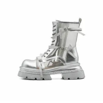 Little Sue Ankle Boots 5cm Women's Black/Silver