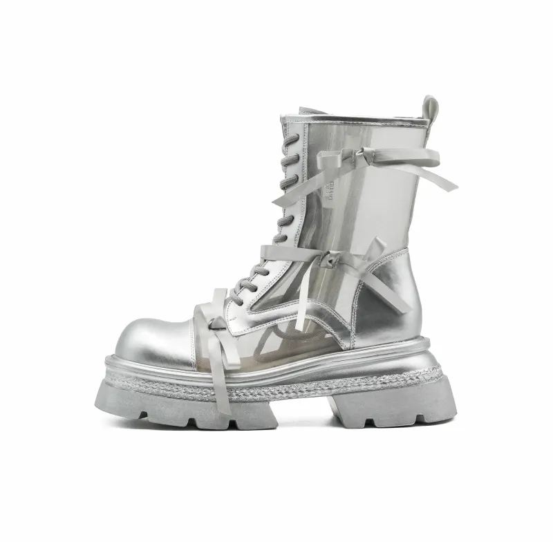 Little Sue Ankle Boots 5cm Women's Black/Silver-0