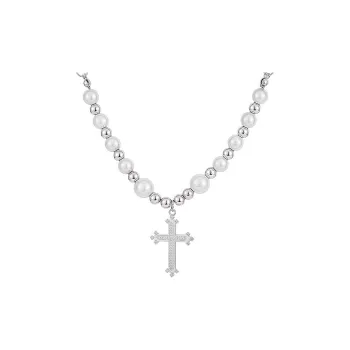 BKBU Titanium Steel Faux Pearl Necklaces Unisex