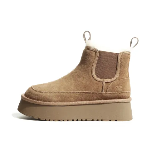 Uinnate Warm Height Increasing Short Snow Boots Women's Brown