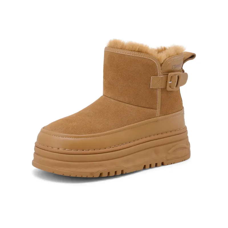C°BANNER Warm Short Snow Boots Women's Camel-1