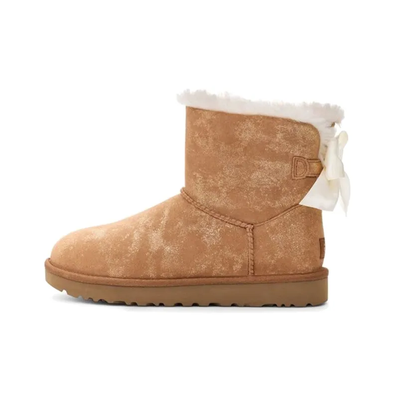 UGG Mini Bailey Bow Glimmer Chestnut Women's-0