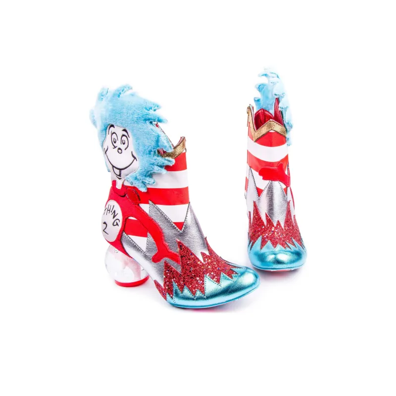 Dr Seuss x IRREGULAR CHOICE Up Up Up With A Fish Ankle Boots 6.7cm Women's Red White Blue-2