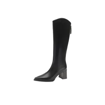 SAFIYA Knee high Boots Women's Black/Beige