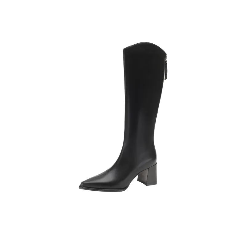 SAFIYA Knee high Boots Women's Black/Beige-0