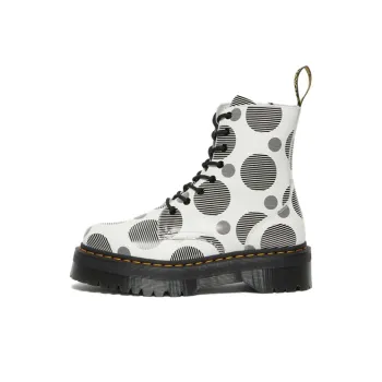 Dr.Martens Jadon Polka Dot Smooth Leather Platform Boots 'White Black' Women's