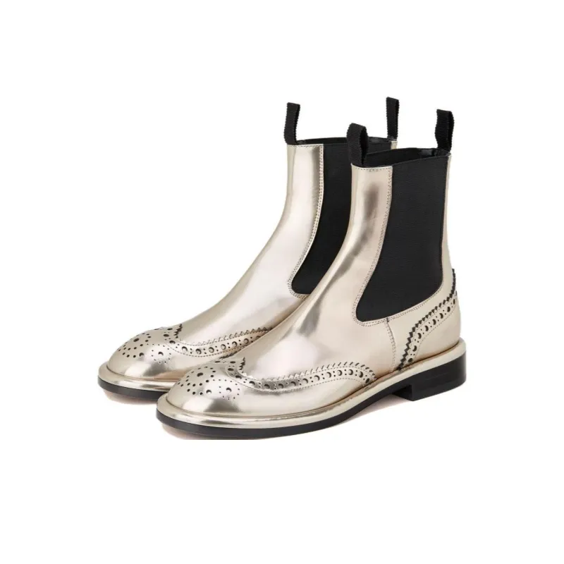 AGL Short Chelsea Boots 2.5cm Women's Gold-2