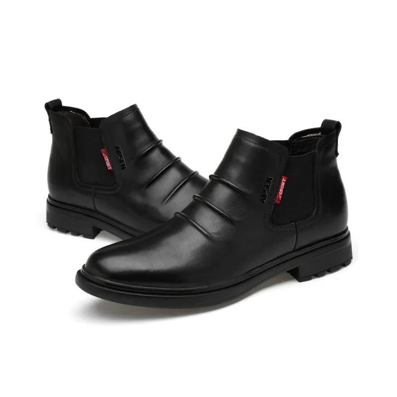 AIPSEN Short Chelsea Boots Unisex Black-4