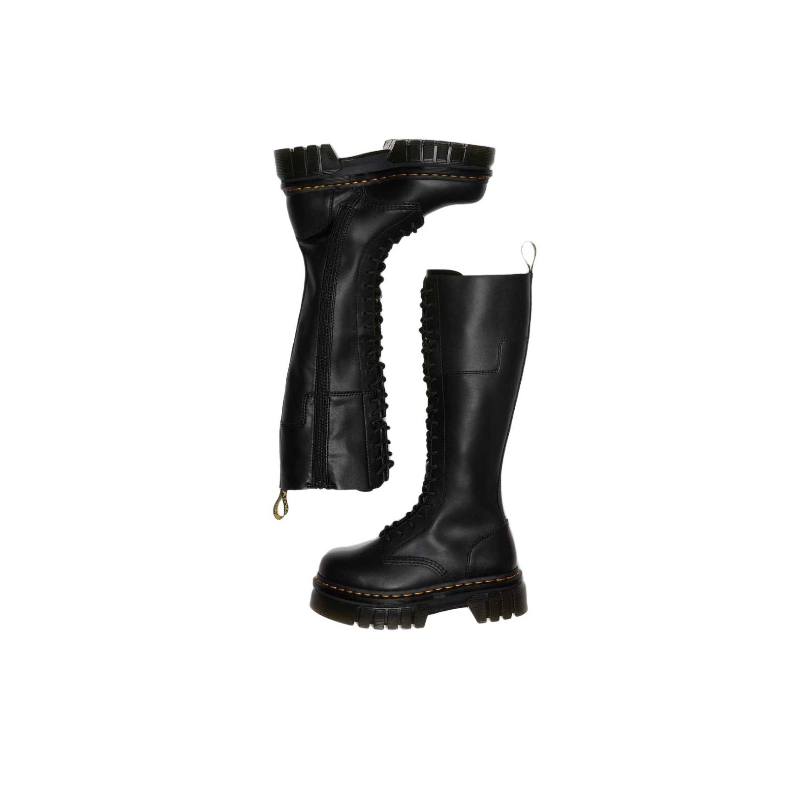 ロングブーツ Dr. Martens Audrick 20-Eye Leather Knee High Platform Boots AUDRICK 20-EYE LEATHER KNEE HIGH PLATFORM BOOTS – Posers