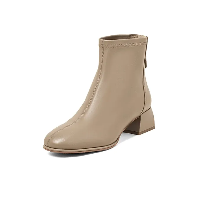 COMELY Ankle Boots Women's Ecru, Milk Tea, Black-10